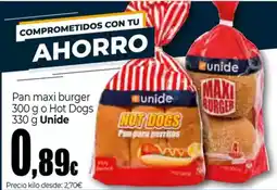 UDACO UNIDE Pan maxi burger o hot dogs oferta