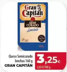 Spar Tenerife Gran capitán - queso semicurado lonchas oferta
