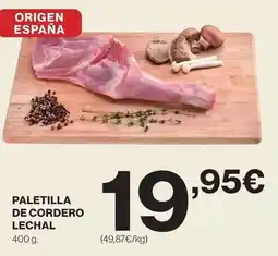 El Corte Inglés Origen - paletilla de cordero lechal oferta