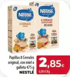Spar Tenerife Nestlé - papillas 8 cereales original, con miel o galleta oferta