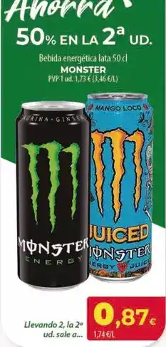Spar Tenerife Monster - bebida energética lata oferta