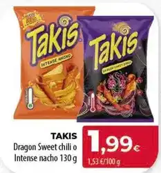 Spar Tenerife Takis - dragon sweet chili o intense nacho oferta
