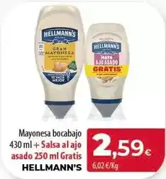 Spar Tenerife Hellmann's - mayonesa bocabajo + salsa al ajo asado oferta