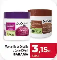 Spar Tenerife Babaria - mascarilla de cebolla o coco oferta