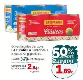 Condis La española - olives farcides d'anxova oferta
