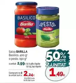 Condis Barilla - salsa basilico oferta