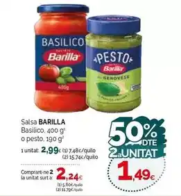 Condis Barilla - salsa basilico oferta