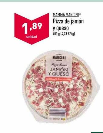 ALDI Mamma Mancini Pizza De Jamón Y Queso oferta