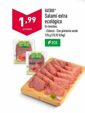 ALDI Gutbio Salami Extra Ecológico oferta