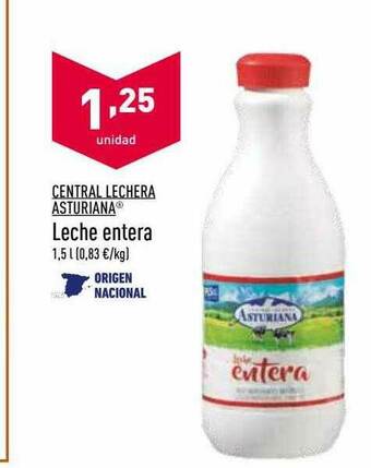 ALDI Central Lechera Asturiana Leche Entera oferta