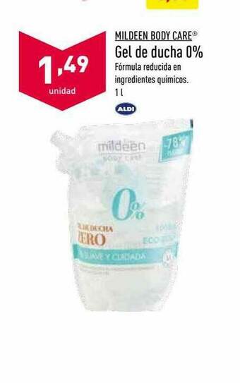 ALDI Mildeen Body Care Gel De Ducha 0% oferta