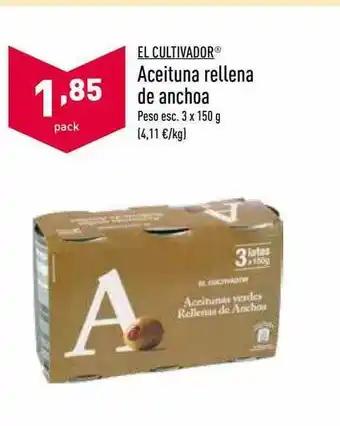 ALDI El Cultivador Aceituna Rellena De Anchoa oferta
