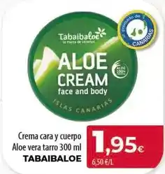 Spar Tenerife Tabaibaloe - crema cara y cuerpo aloe vera tarro oferta