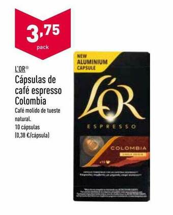 ALDI L'or Cápsulas De Café Espresso Colombia oferta