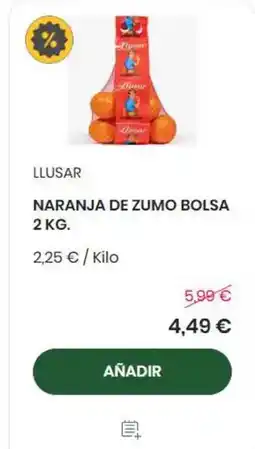 Supermercados Sánchez Romero Naranja de zumo bolsa oferta