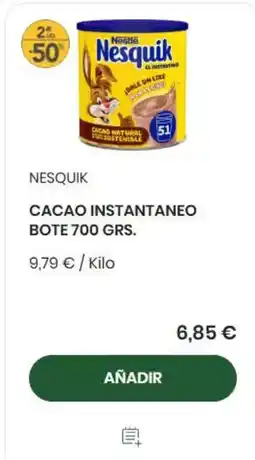 Supermercados Sánchez Romero Nestlé - nesquik/ cacao instantaneo bote oferta
