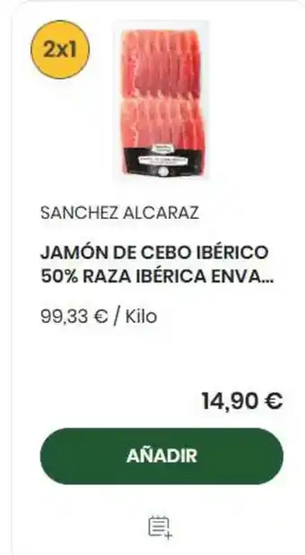 Supermercados Sánchez Romero Sánchez alcaraz - jamon de cebo iberico 50% raza iberica enva oferta