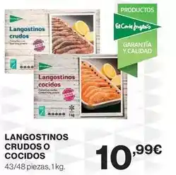 El Corte Inglés Langostinos crudos o cocidos oferta
