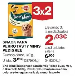 El Corte Inglés Pedigree - snack para perro tasty minis oferta
