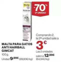El Corte Inglés Malta - para gatos anti hairball oferta
