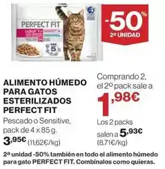 El Corte Inglés Perfect fit - alimento humedo para gatos esterilizados oferta
