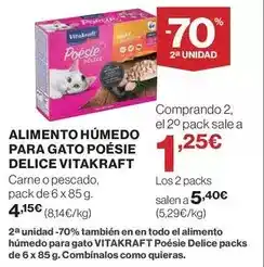 El Corte Inglés Vitakraft - alimento humedo para gato poesie delice oferta