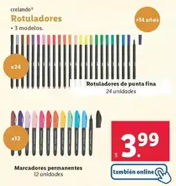 Lidl Crelando - rotuladores oferta