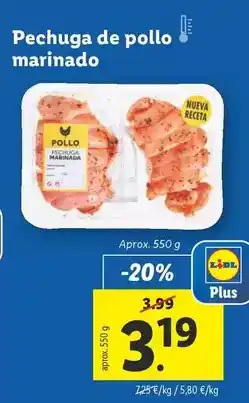 Lidl Pechuga de pollo marinado oferta