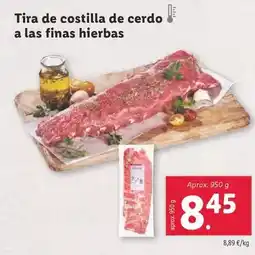 Lidl Tira de costilla de cerdo a las finas hierbas oferta