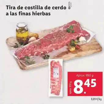 Lidl Tira de costilla de cerdo a las finas hierbas oferta