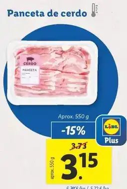 Lidl Panceta de cerdo oferta