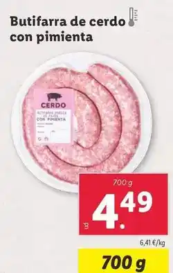 Lidl Butifarra de cerdo con pimienta oferta