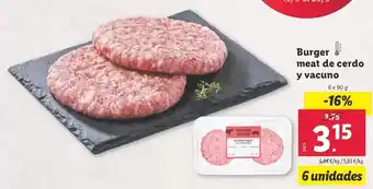 Lidl Burger meat de cerdo y vacuno oferta