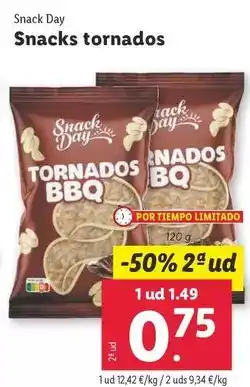 Lidl Snack day - snacks tornados oferta