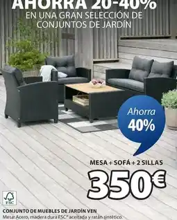 JYSK Mesa + sofa + 2 sillas oferta