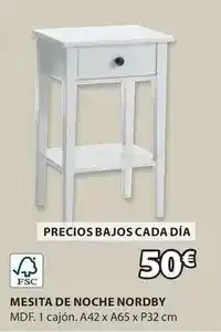 JYSK Mesita de noche nordby oferta