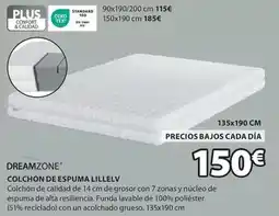 JYSK Dreamzone - colchón de espuma lillelv oferta