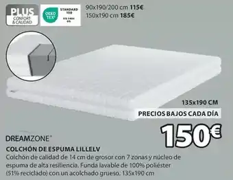 JYSK Dreamzone - colchón de espuma lillelv oferta