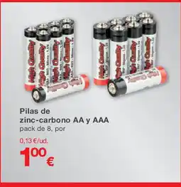 KIK Pilas de zinc-carbono AA y AAA oferta