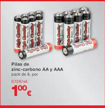 KIK Pilas de zinc-carbono AA y AAA oferta