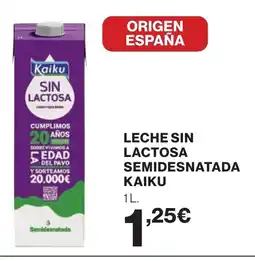 Supercor KAIKU Leche sin lactosa semidesnatada oferta