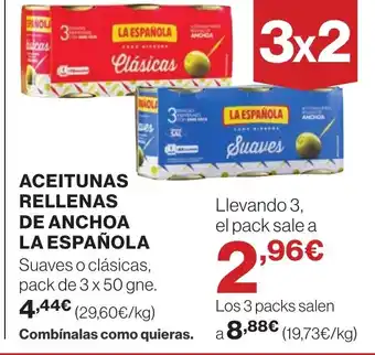 Supercor LA ESPAÑOLA Aceitunas rellenas de anchoa oferta