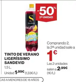 Supercor SANDEVID Tinto de verano ligeríssimo oferta