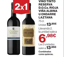 Supercor Vino tinto reserva d.o.ca. rioja viña albina u ondarre laztana oferta