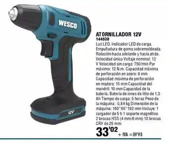ferrOkey Atornillador 12v oferta