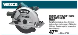 ferrOkey WESCO Sierra circular 1400w 220-230v/50 hz oferta