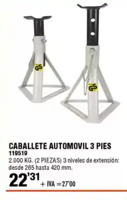 ferrOkey Caballete automovil 3 pies oferta