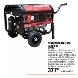ferrOkey Generador mk-3600 campeon oferta