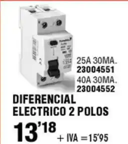 ferrOkey Diferencial electrico 2 polos oferta