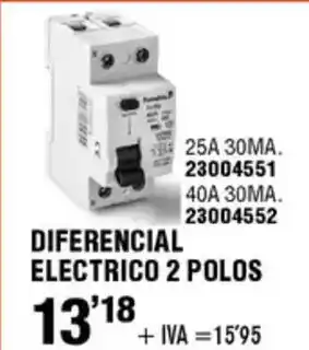 ferrOkey Diferencial electrico 2 polos oferta